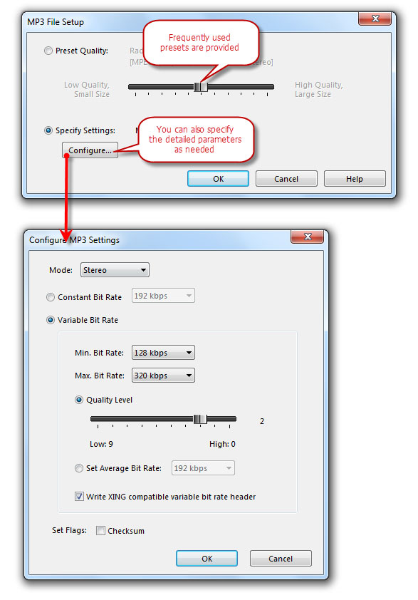 MP3 Quality Settings MP3 Quality Settings
