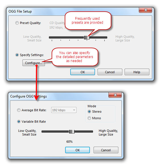 OGG Quality Settings OGG Quality Settings